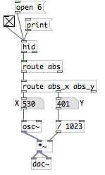 connect the [dac~] and turn on the audio DSP!