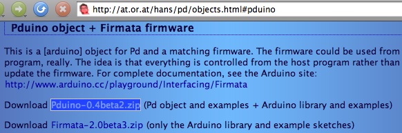 the download link for the Pduino zip