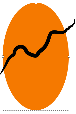 Ellipse with a path on top