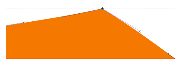 The selected node has an incoming and an outgoing path segment.