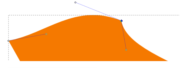 You can modify path segments by moving the node's handles.